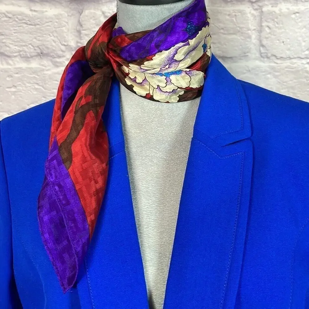 Vintage Elaine Gold floral silk scarf